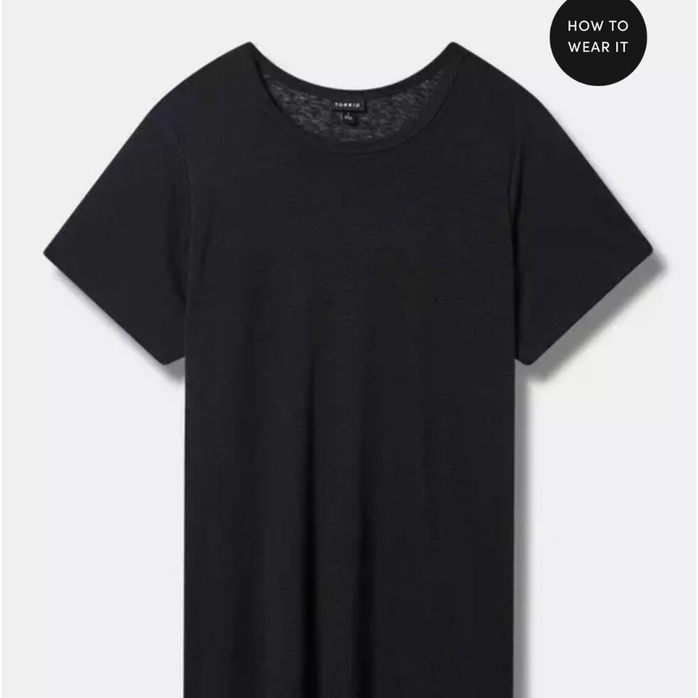 Torrid Linen Blend Top in Black Size 4